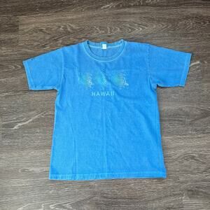 Vintage Crazy Shirt Blue Turtle Graphic Hawaii T-Shirt L Coconut Girl 90's Surf